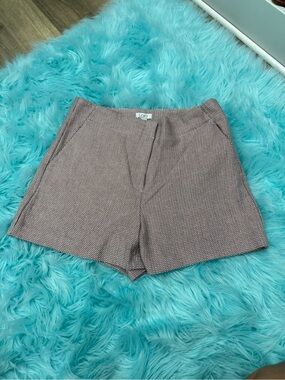 LOFT Pink Micro-Pattern Tailored Shorts